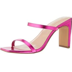 NWT The Drop Avery Square Toe Two-Strap High Heeled Sandal – Rose Pink, Size 8